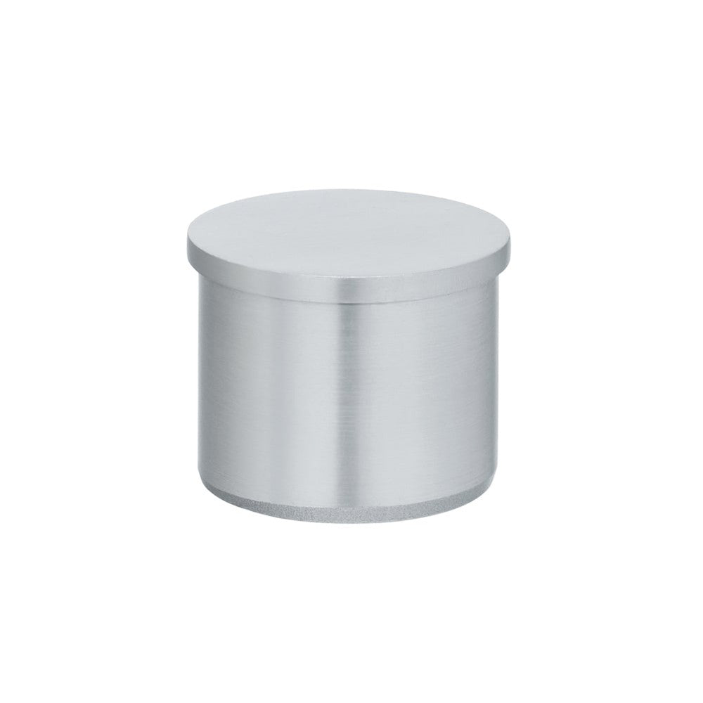 Flat top end cap in 316 stainless steel for 48.3mm handrail tube, glue fit