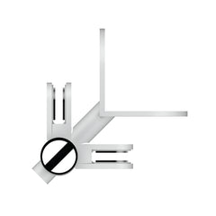Plan view of a side fix post on an external corner bracket