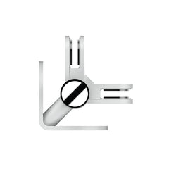 Plan view of a side fix post on an internal corner bracket