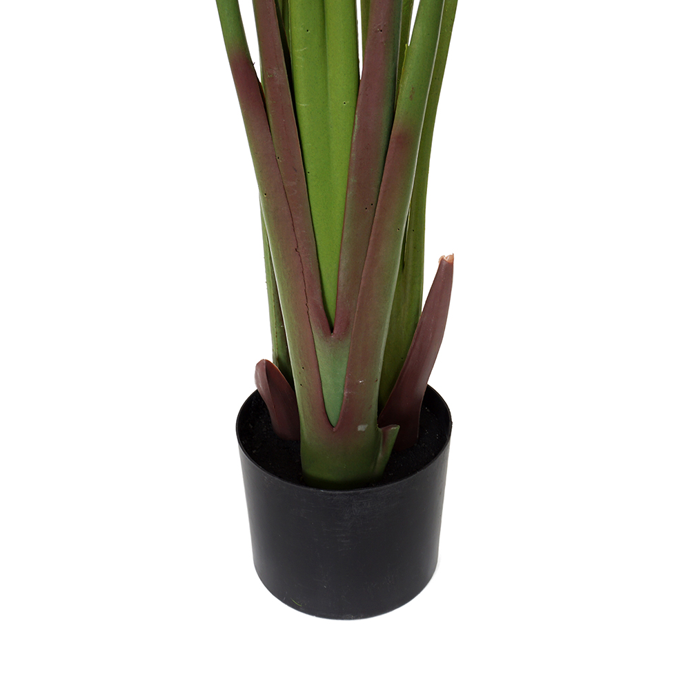 black plastic pot that the artificial plants come in