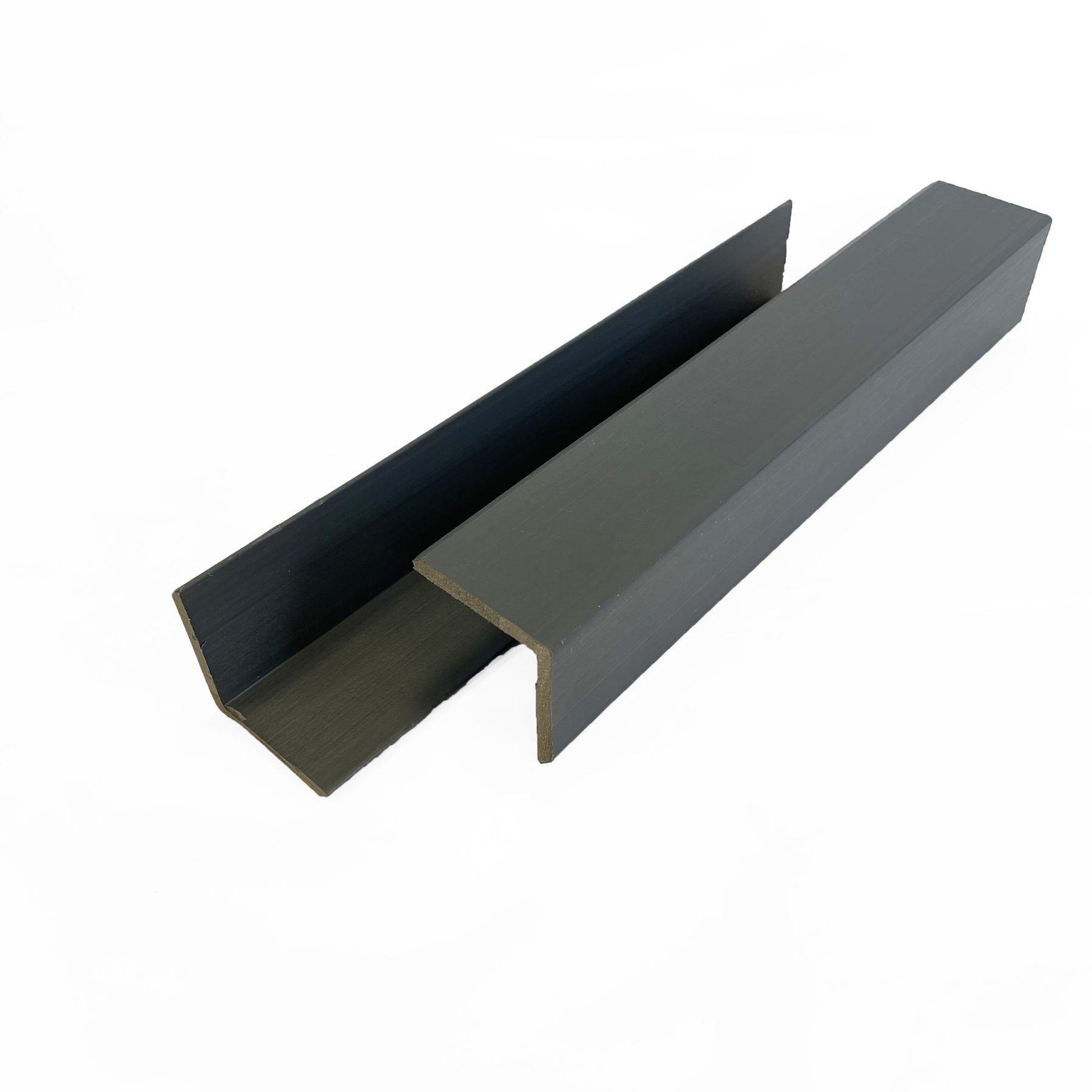 slate grey capped decking trims l-shaped trim