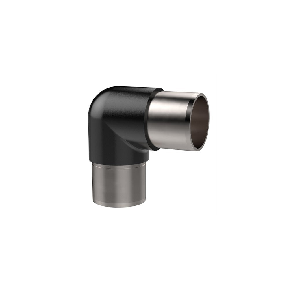 Black 90 degree round elbow corner for 42.4mm handrail tube
