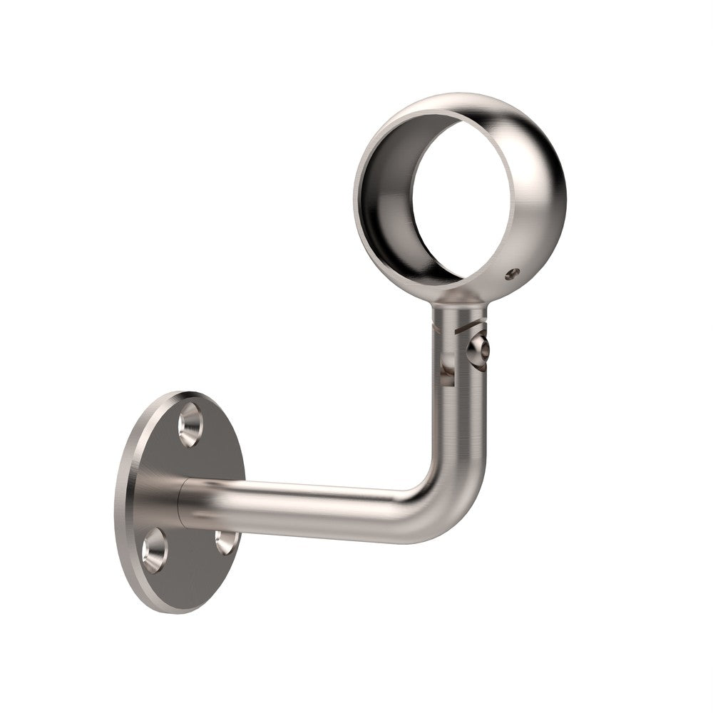 Satin 316 stainless adjustable handrail wall bracket with ring collar for 42.4mm tube