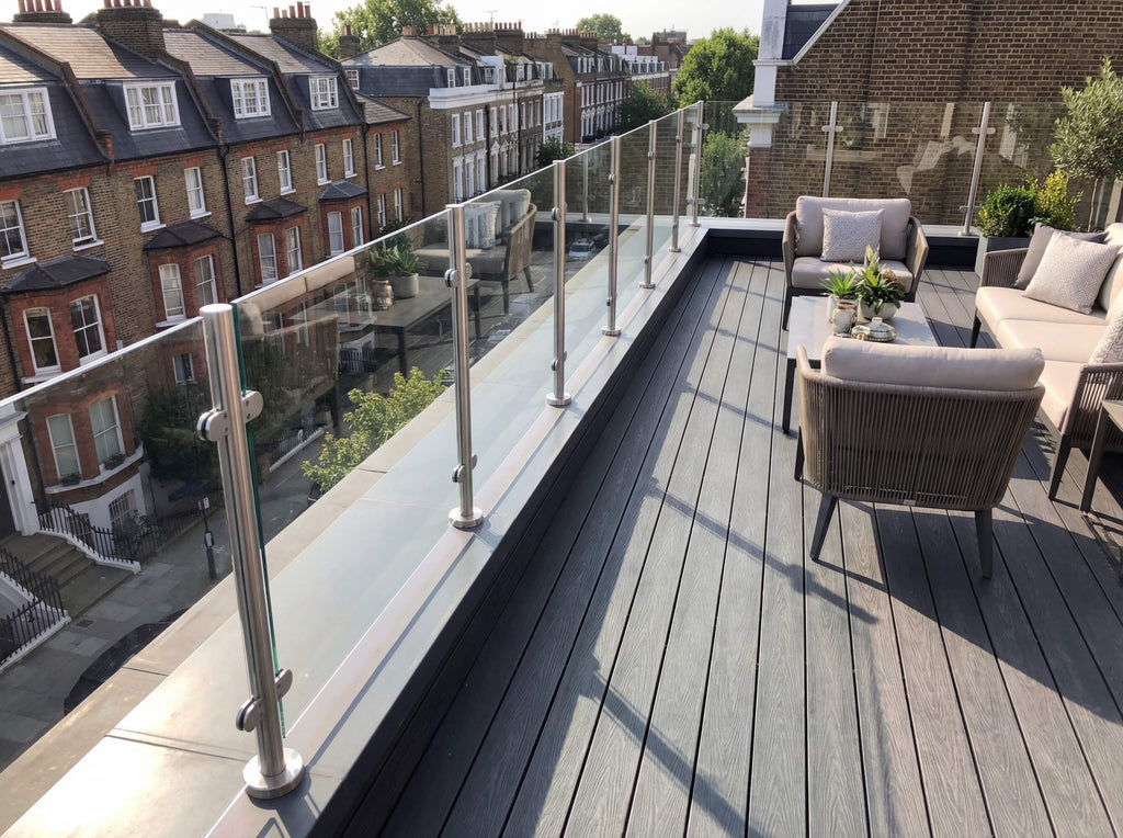 Semi-frameless glass balustrade system used on a residential balcony, providing safety while maintaining open outdoor views