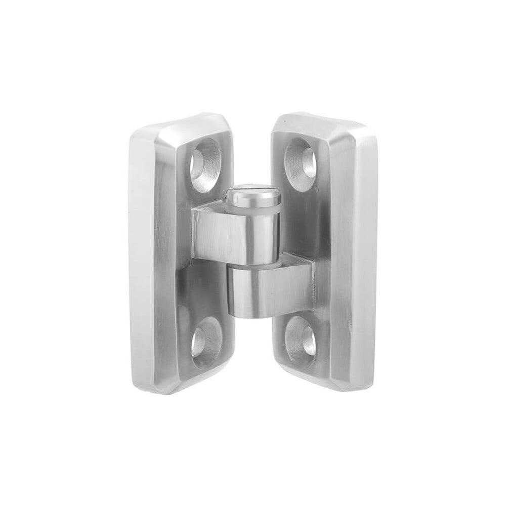 Gate hinge assembly in 316 stainless steel, clamping to 48.3mm tube on both the post and the gate stile