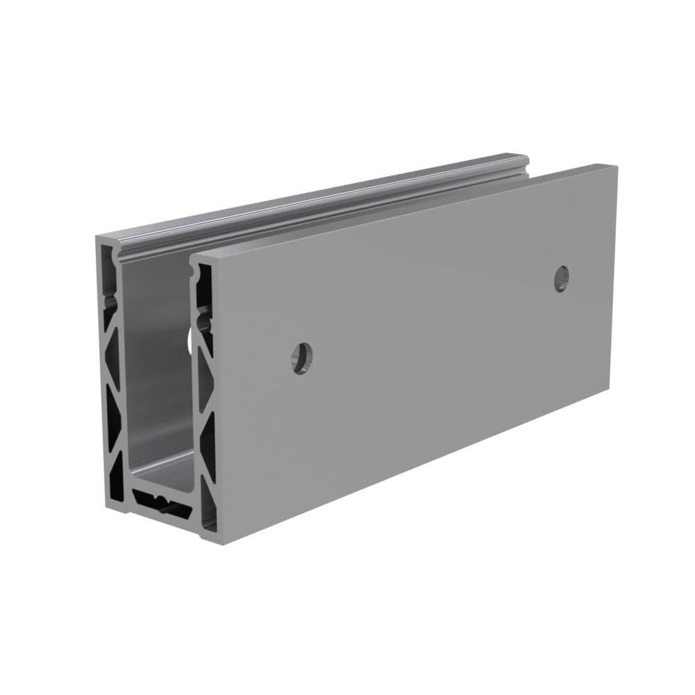 Silver anodised side fix glass balustrade channel