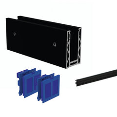 Black side fix glass balustrade channel with rubbers and wedges