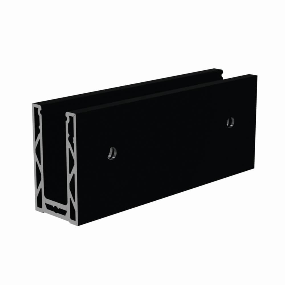 Black side fix glass balustrade channel