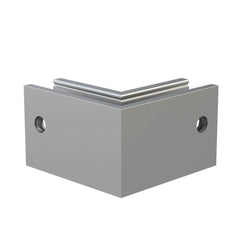 Silver anodised external corner for side fix glass balustrade channel