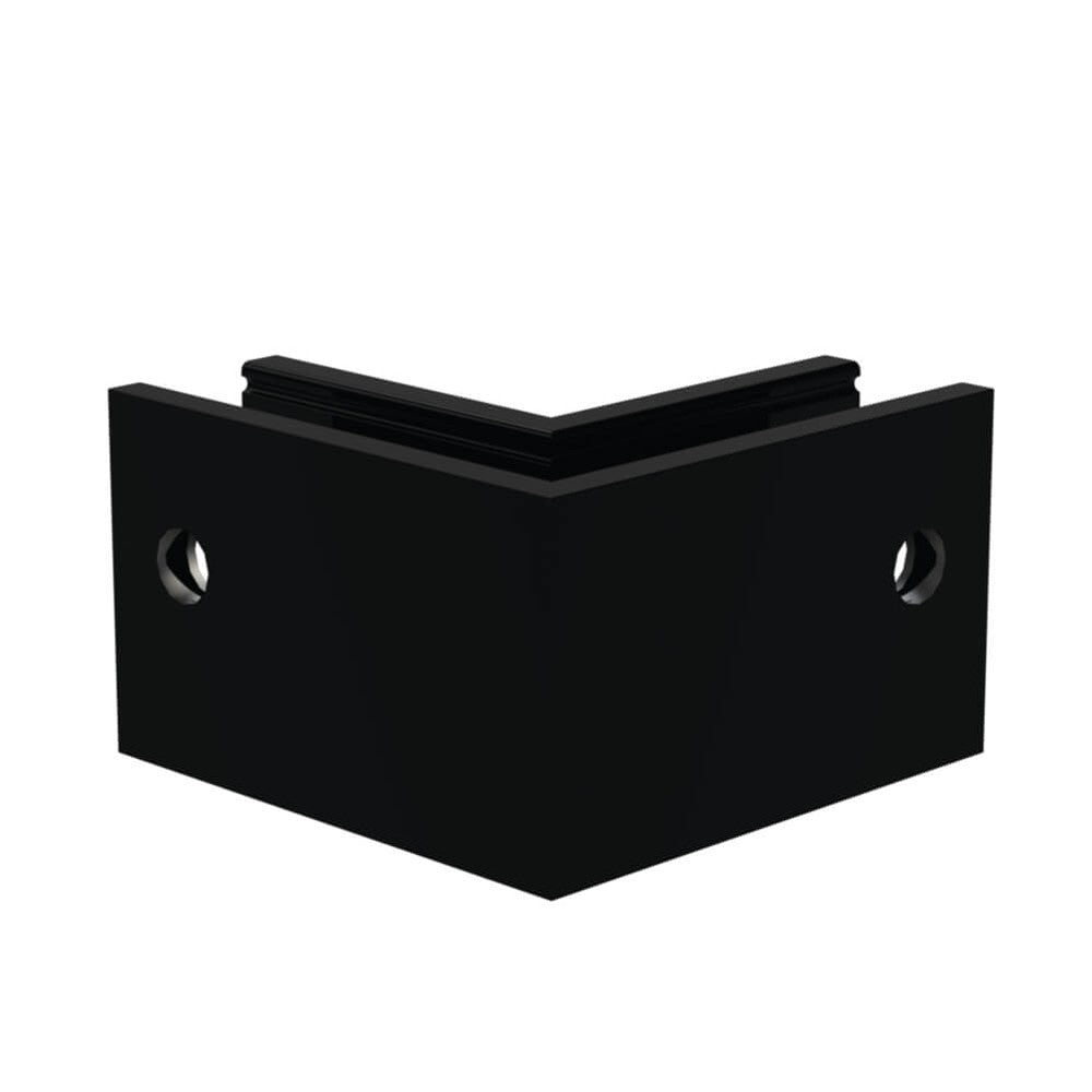 Black external corner for side fix glass balustrade channel