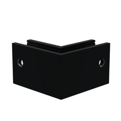 Black external corner for side fix glass balustrade channel