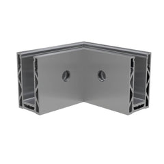 Silver anodised internal corner for side fix glass balustrade channel