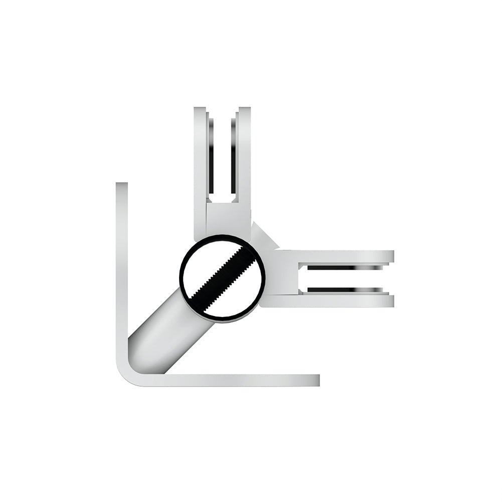 Plan view of a side fix post on an internal corner bracket