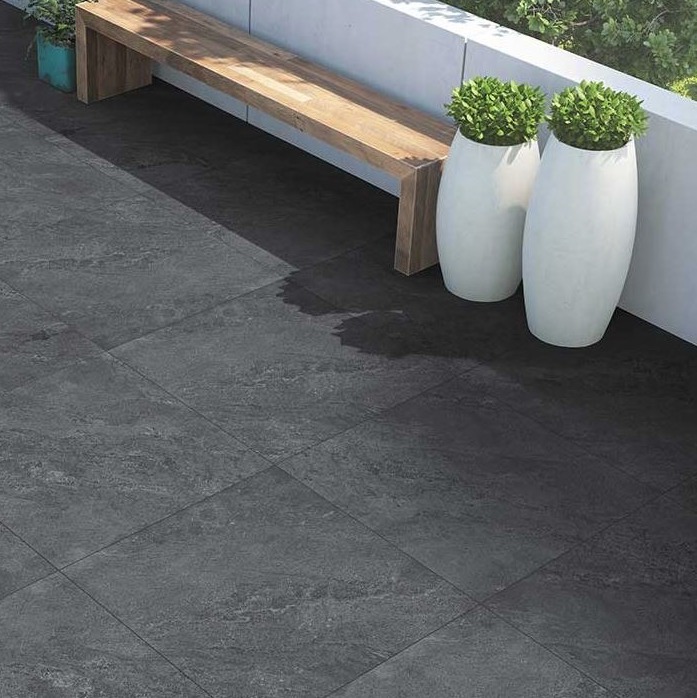 Slate Coloured Outdoor Porcelain Tiles The Look - Slate Wall Tiles Outdoor