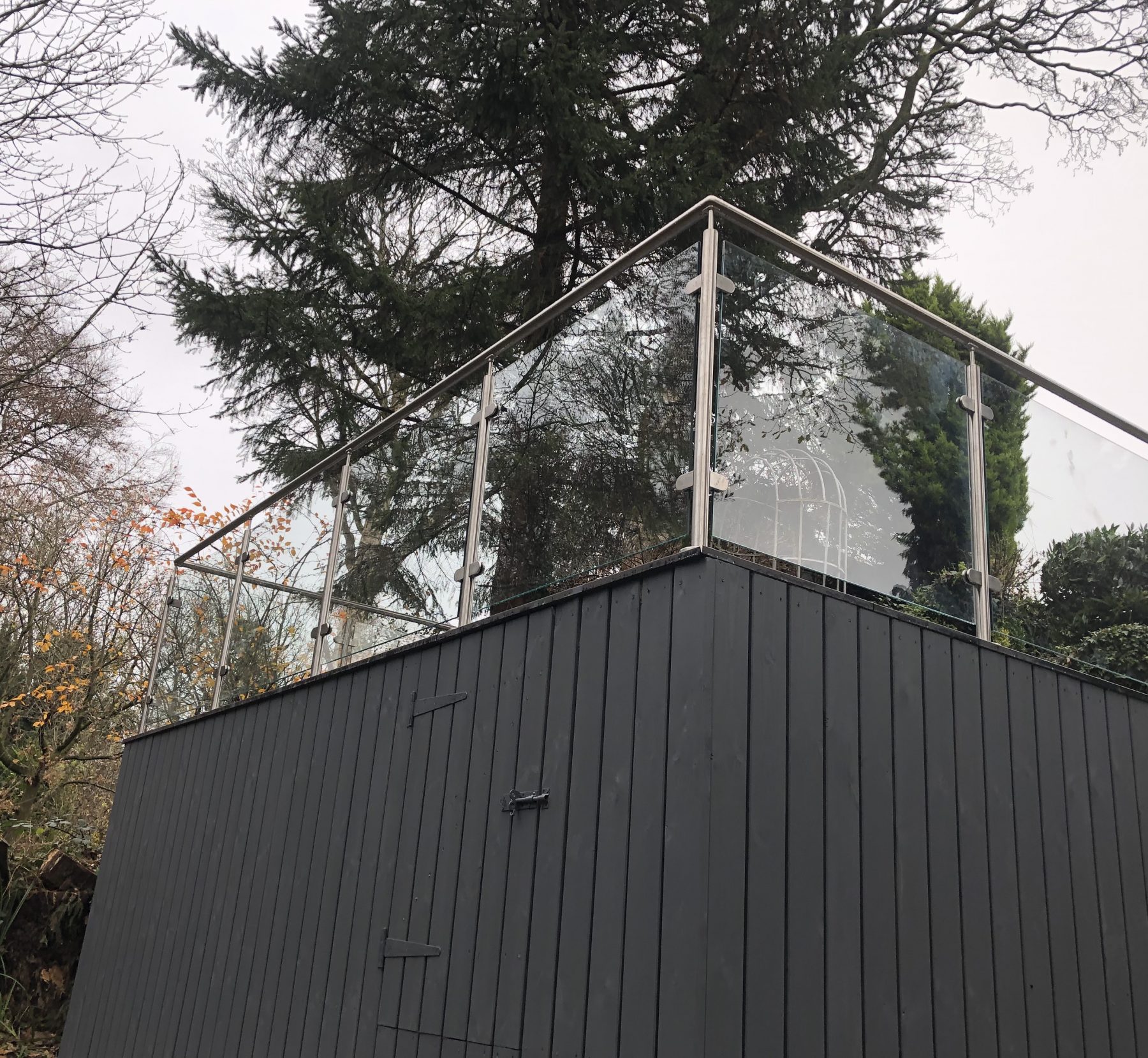 handrail glass post system