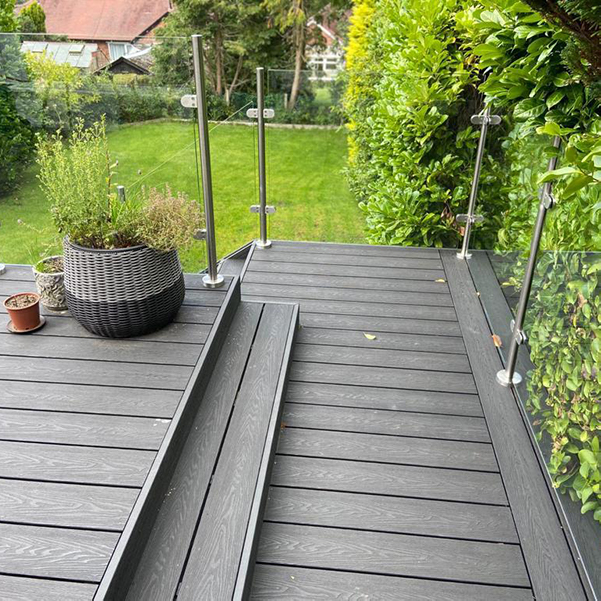 stainless steel and glass balustrade railing