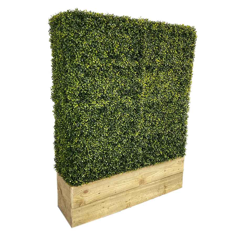 Artificial box hedge with trough