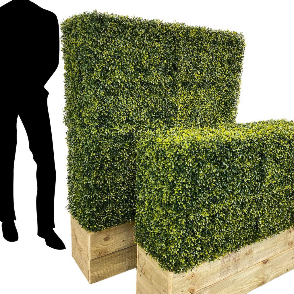 artificial pre-made topiary box hedges