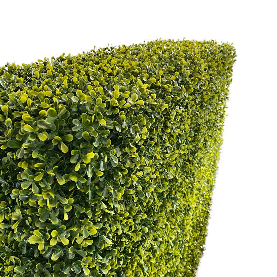 Artificial box hedge side view