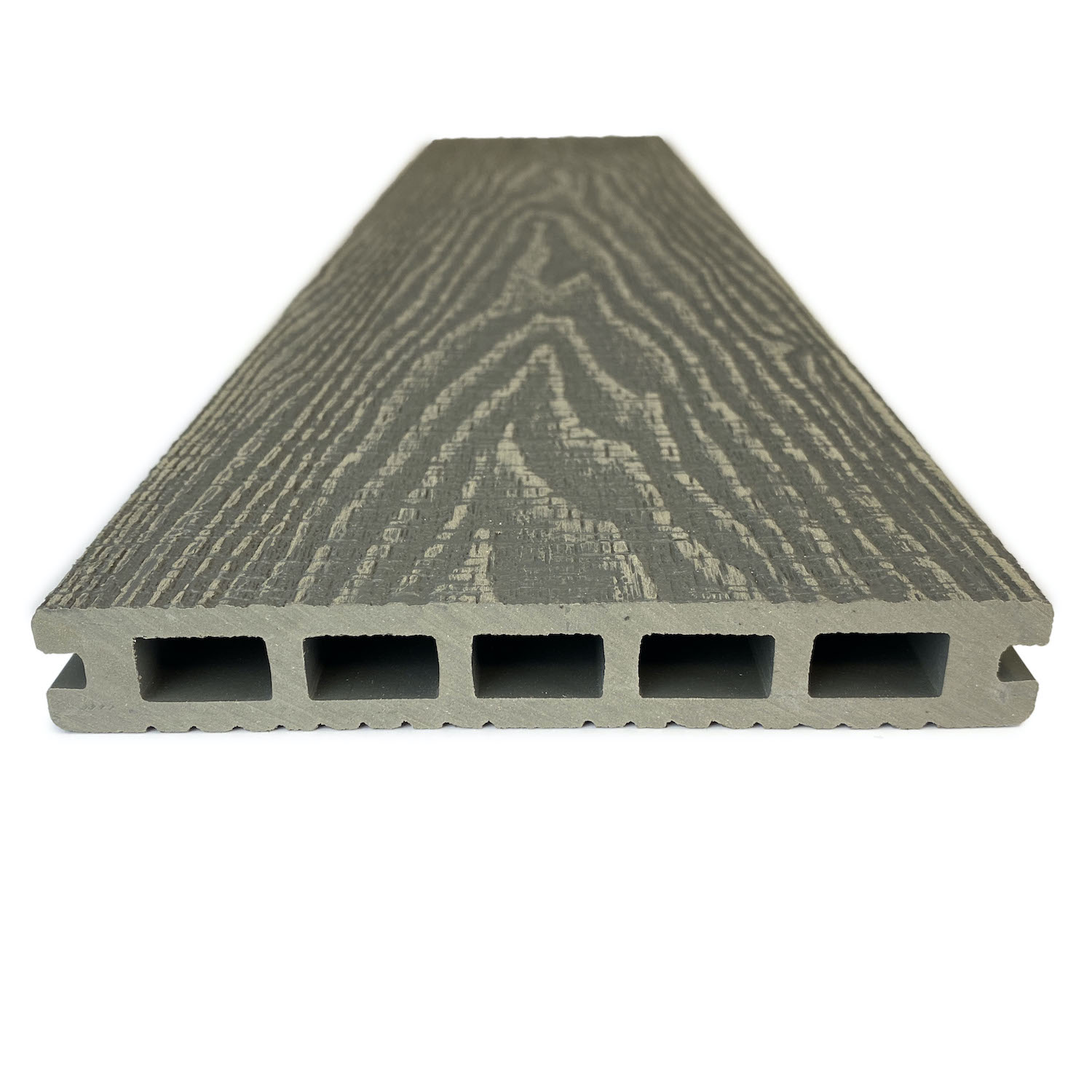 silver ash enhanced composite decking board