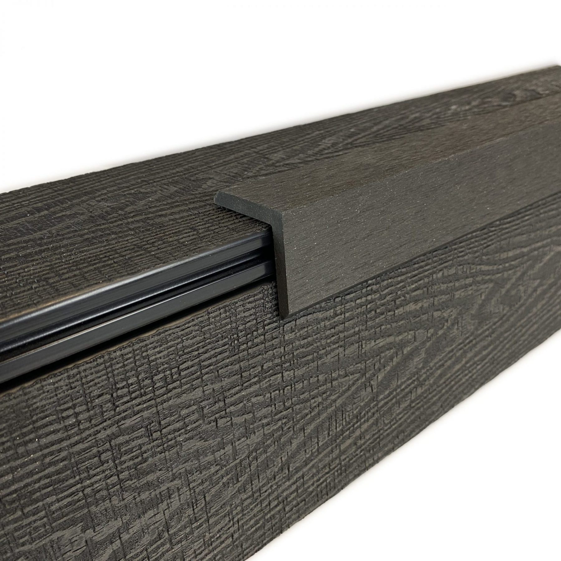 Black composite decking trim