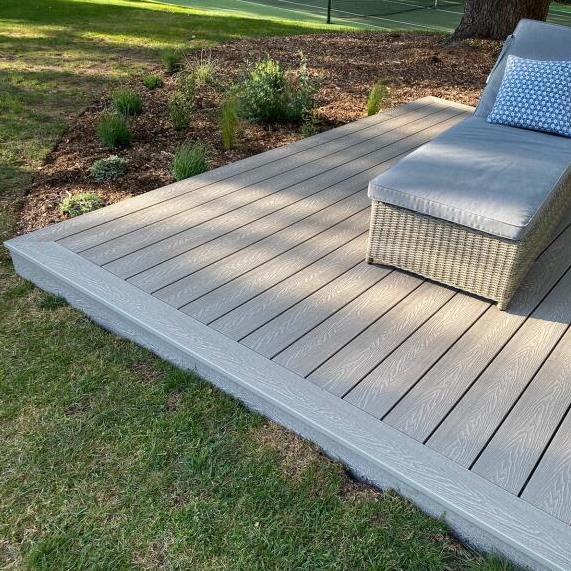 small Oyster Beige Composite decking area