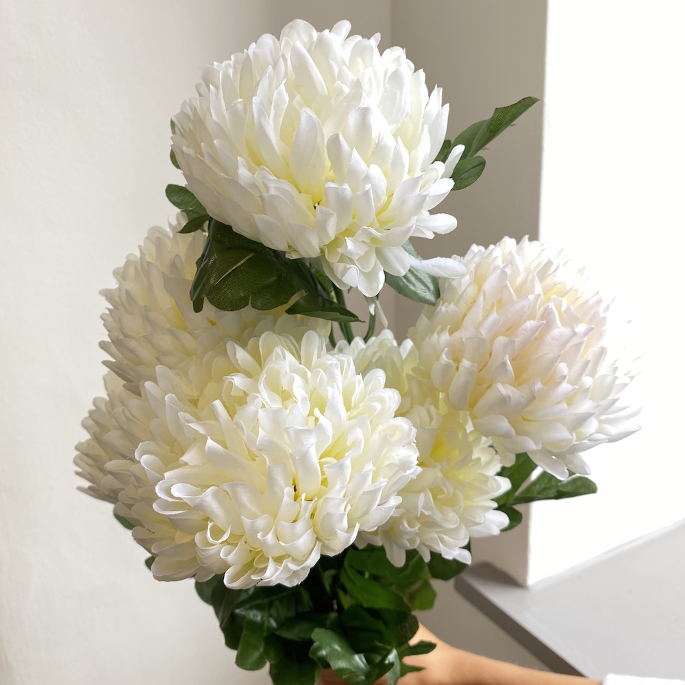 White Chrysanthemum Artificial Flowers The Outdoor Look