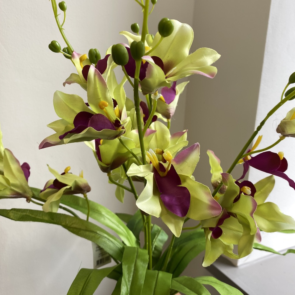 artificial orchid bunch close up