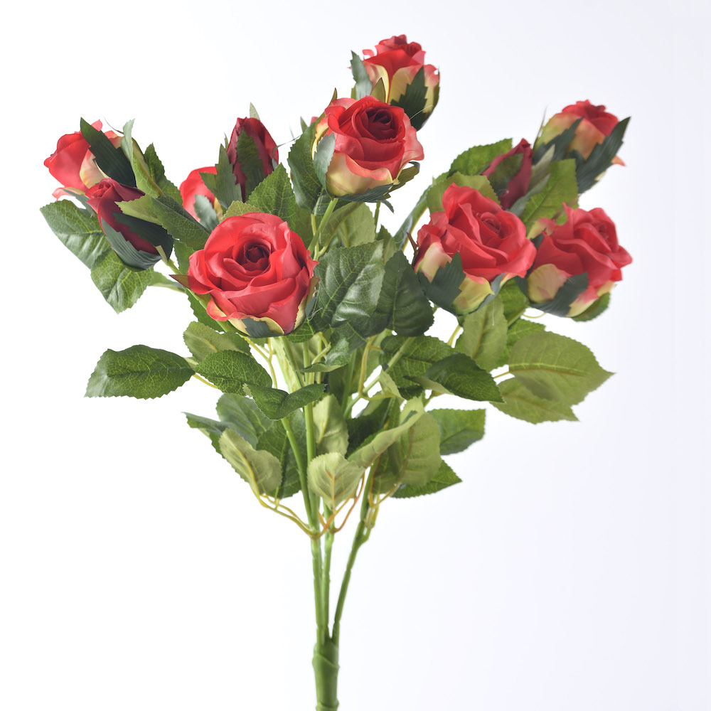 artificial red roses bunched