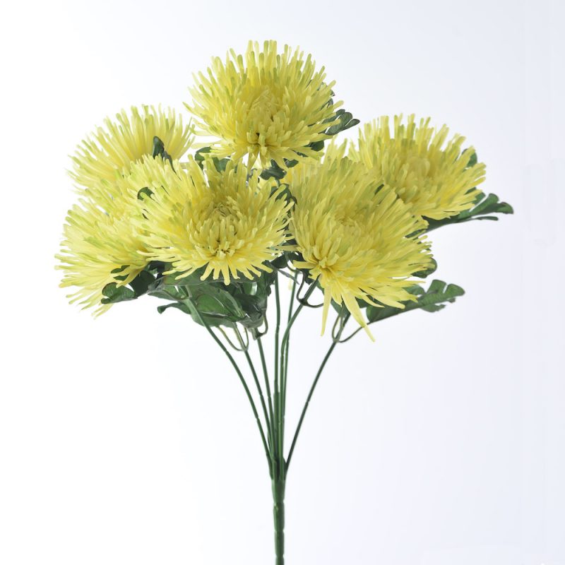 Artificial yellow spider mum flowers