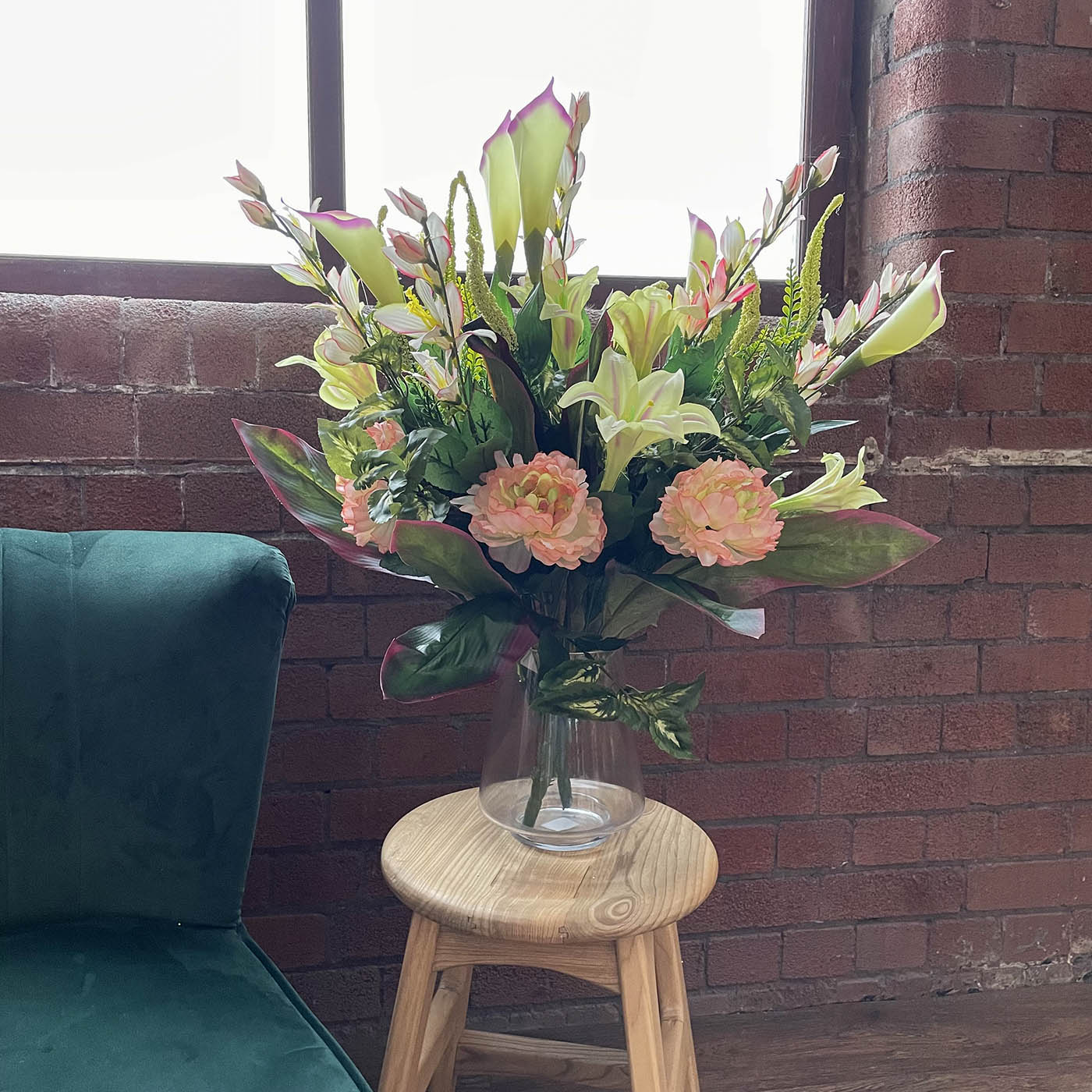 artificial lily bouquet arrangement
