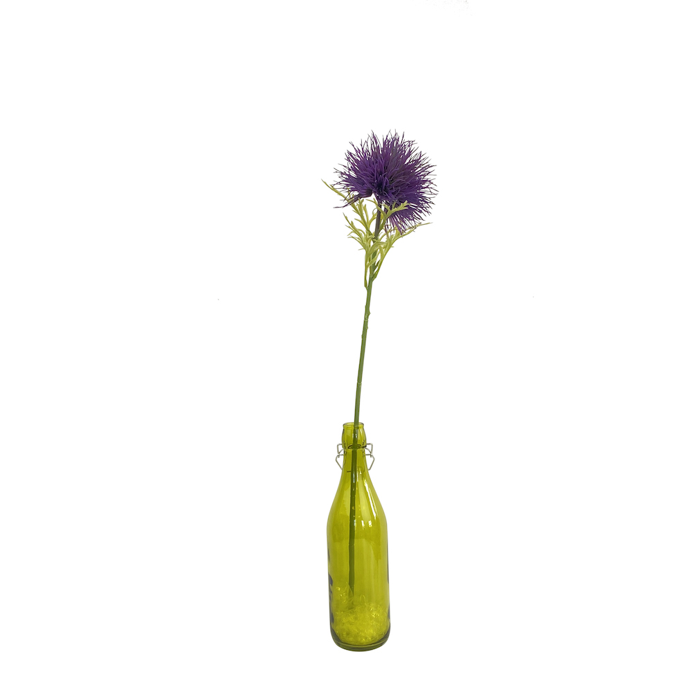 artificial glove thistle purple single stem displayed