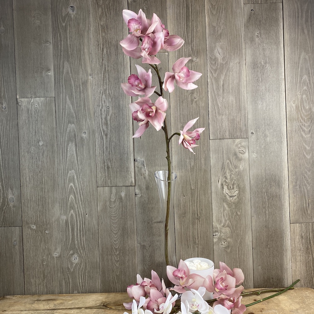 artificial single stem light pink orchid