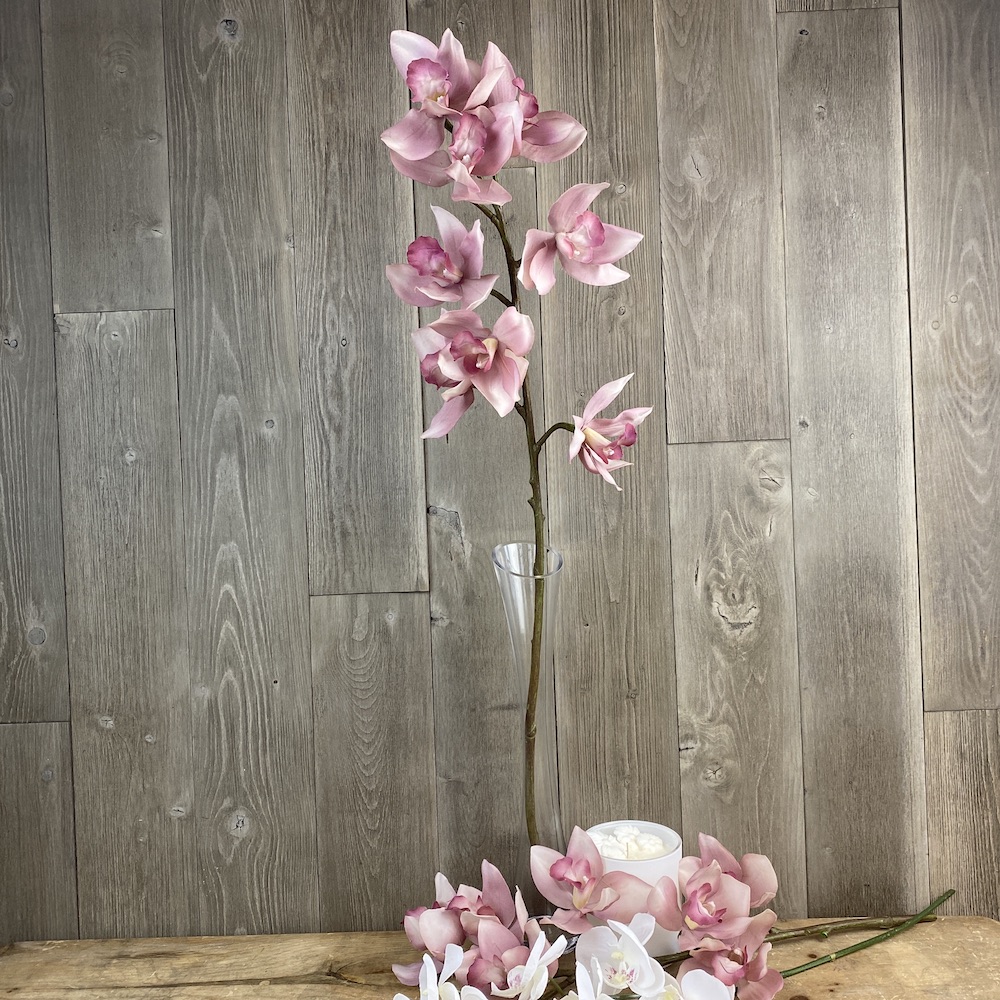 faux single stem light pink orchid