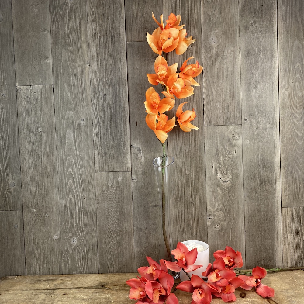 Orange Cymbidium Orchid Artificial Flowers The Outdoor Look