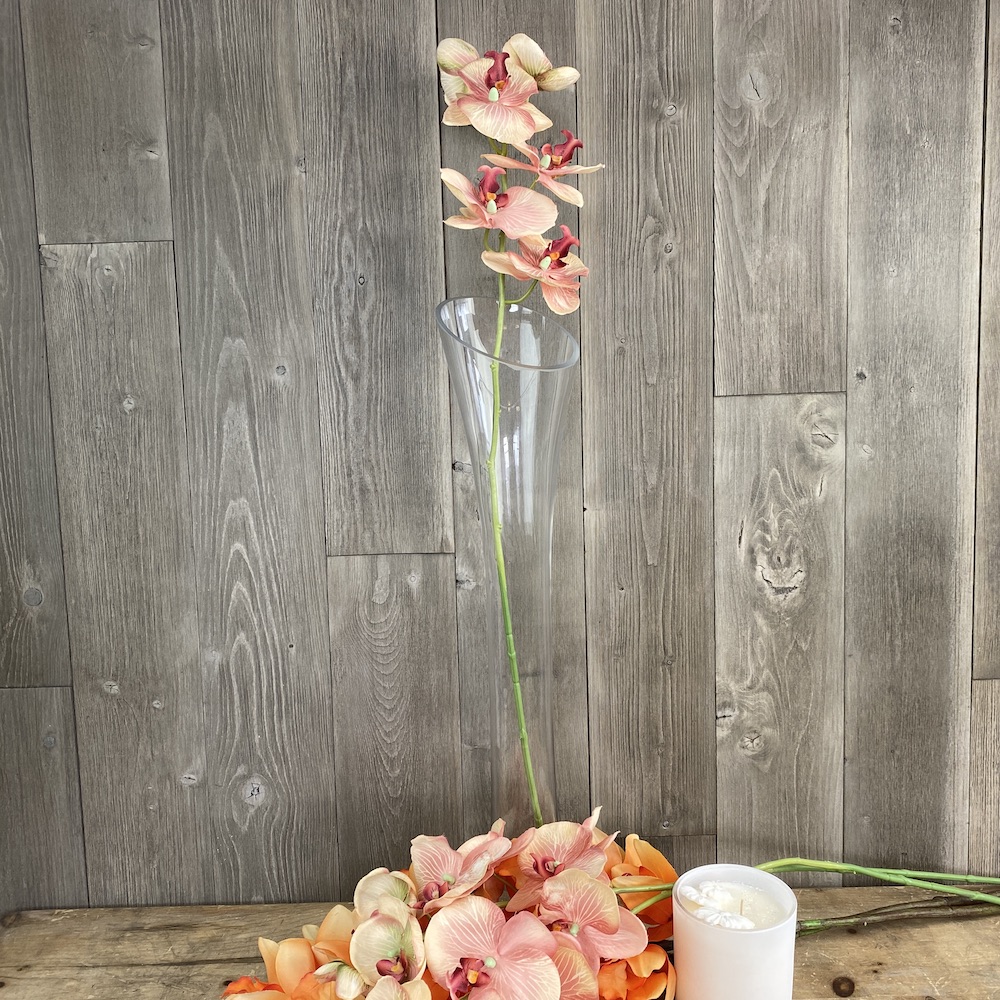 artificial vintage orchid peach stems