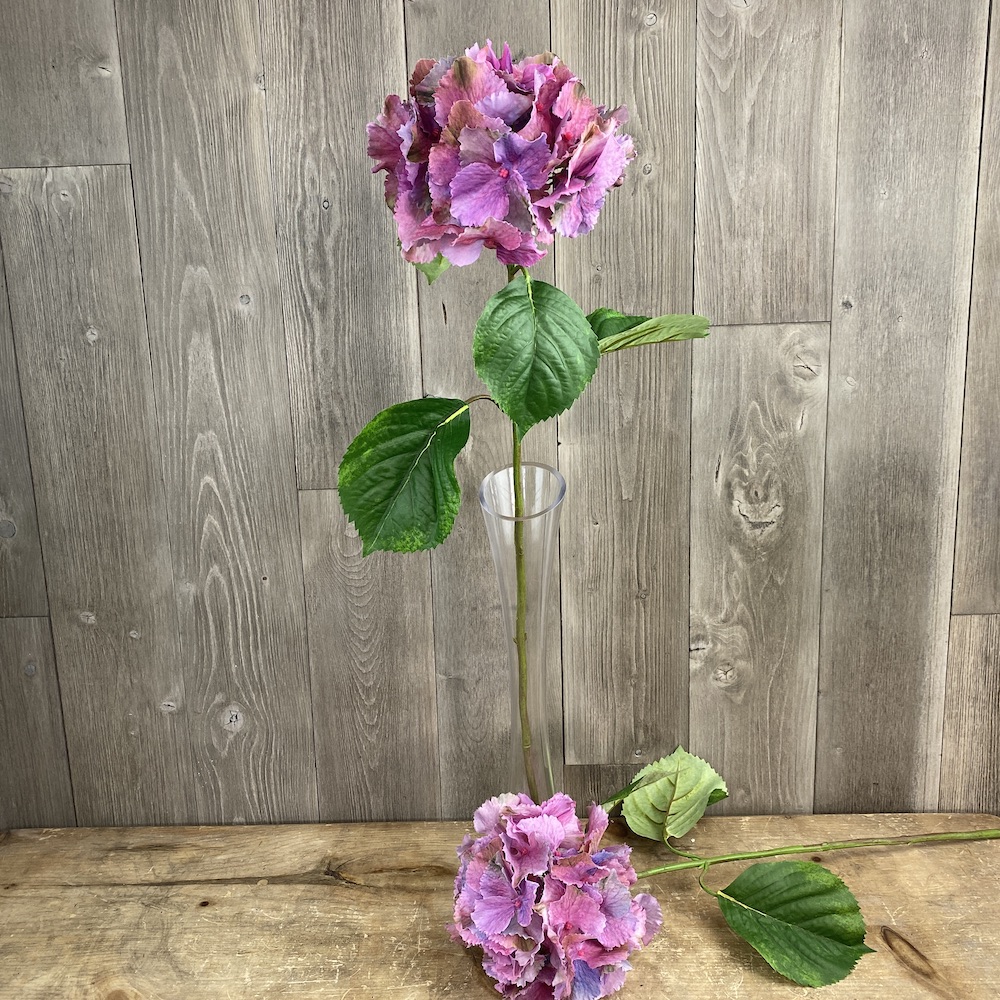 artificial singular stem Hydrangea Dusky Purple