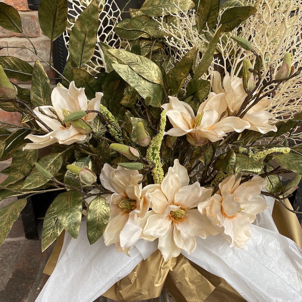 artificial magnolia surprise floral bouquet