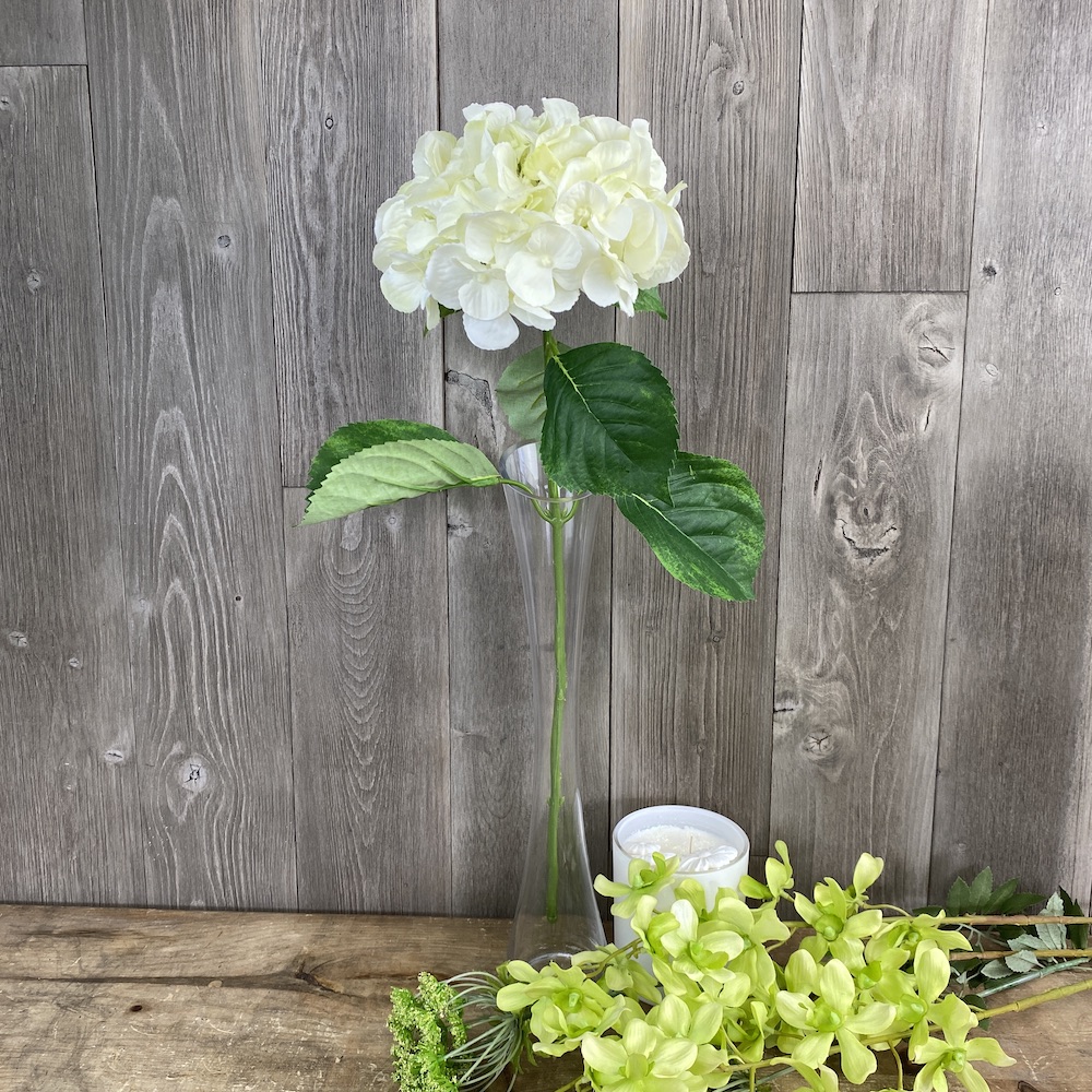 artificial ivory hydrangea singular stem