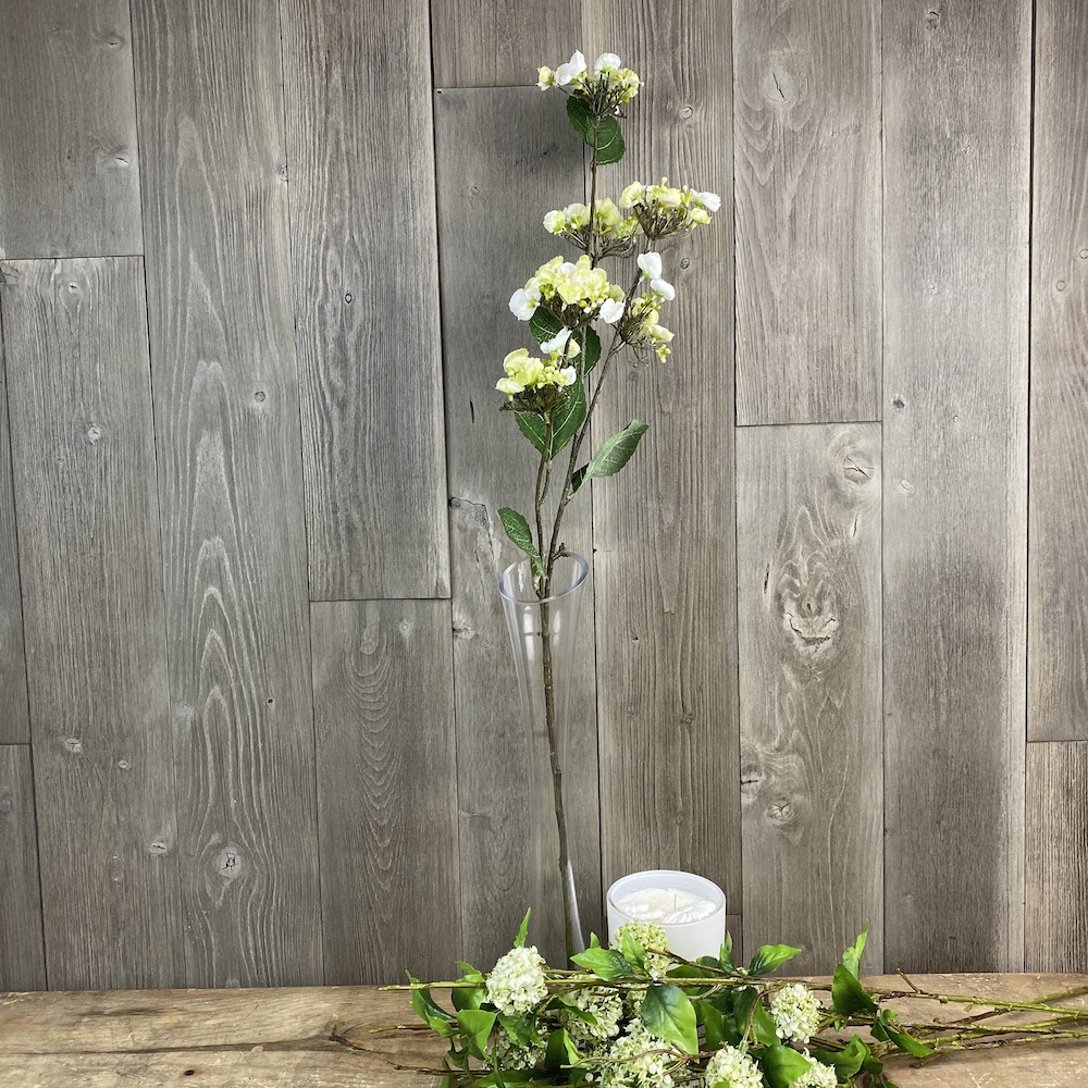 artificial hydrangea spray cream single stem