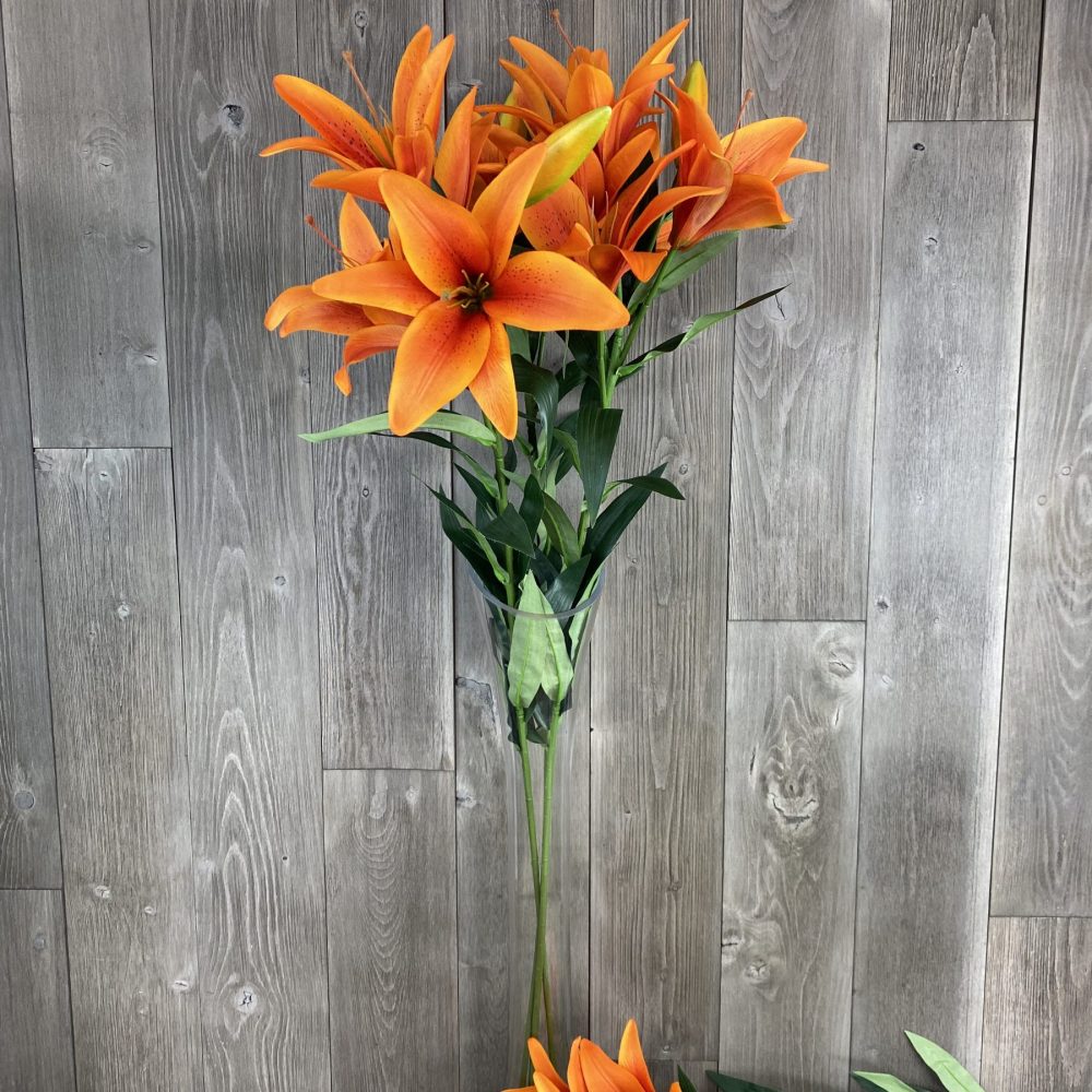 artificial orange large lilies