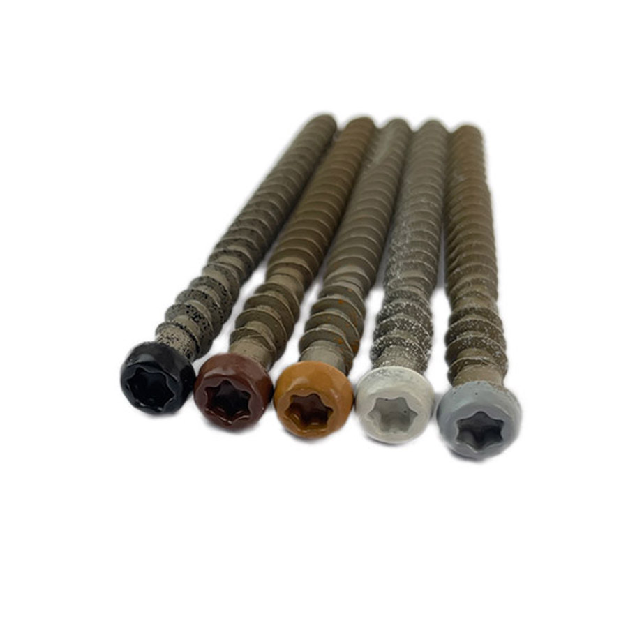 Colour coded composite decking screws