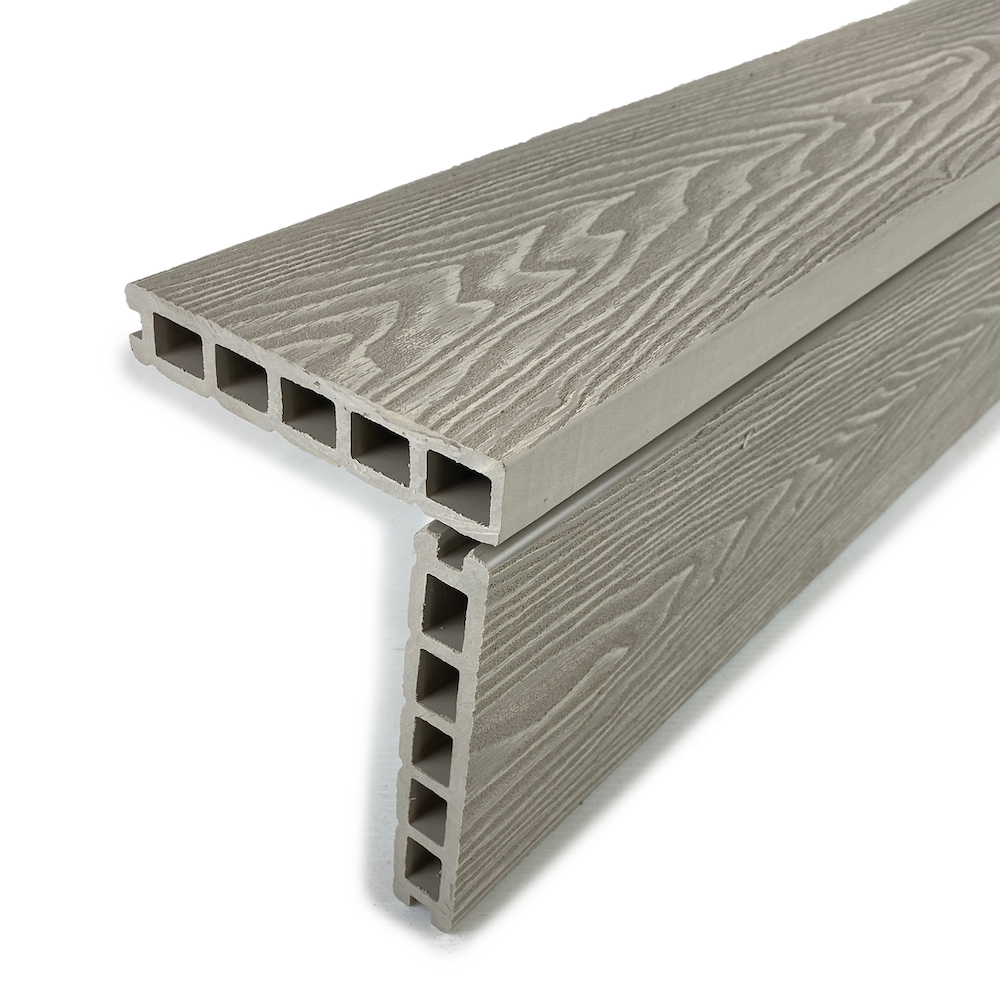 ash white square edge composite decking boards