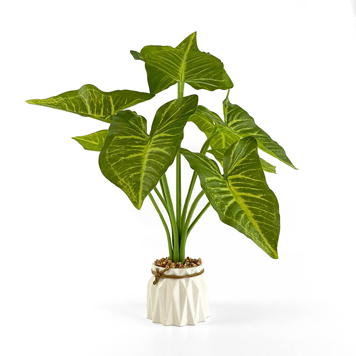 decorative ceramic potted indoor artificial arrow plant