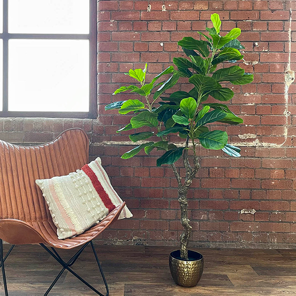 artificial indoor fiddle ficus tree