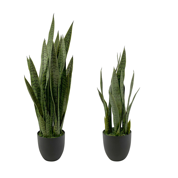 artificial green snake plants in 2 sizes