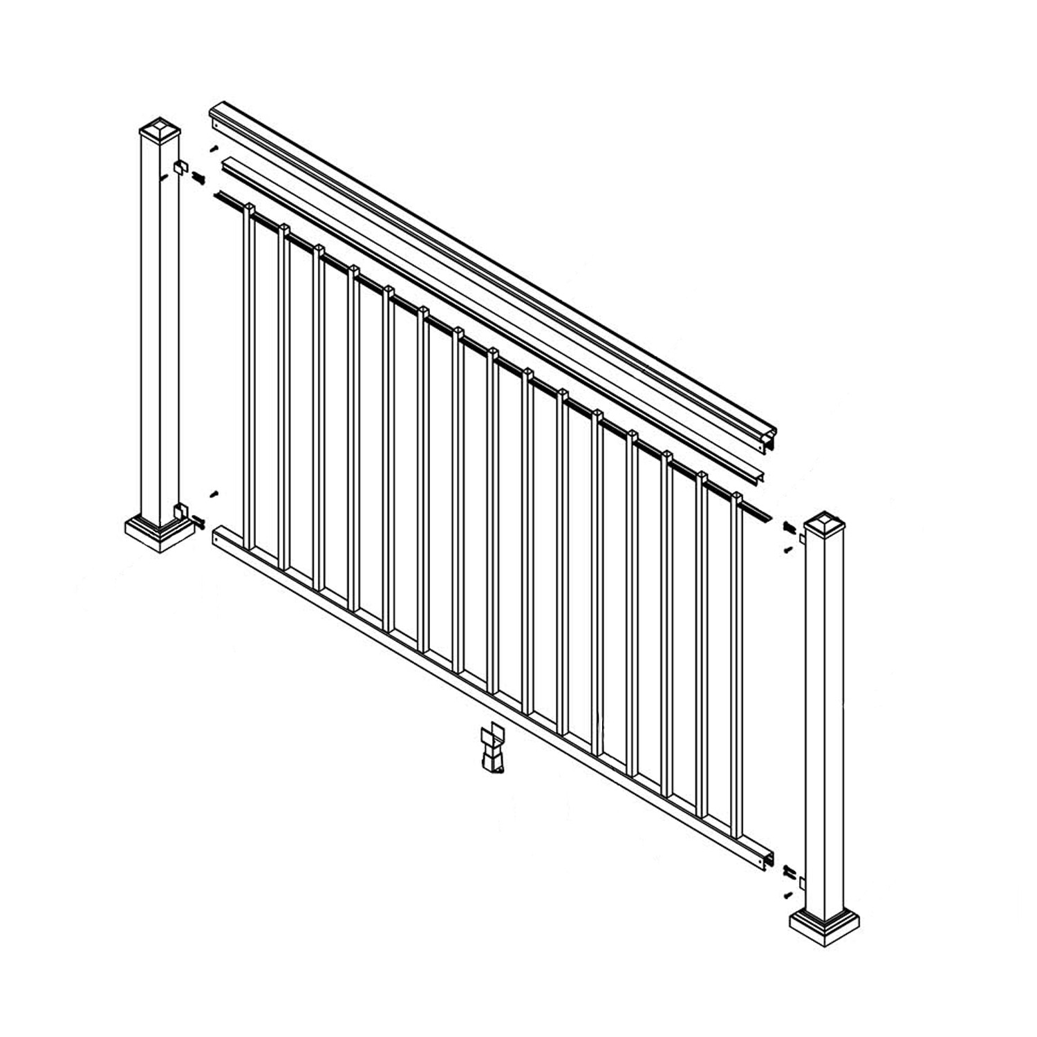 aluminium handrail diagram
