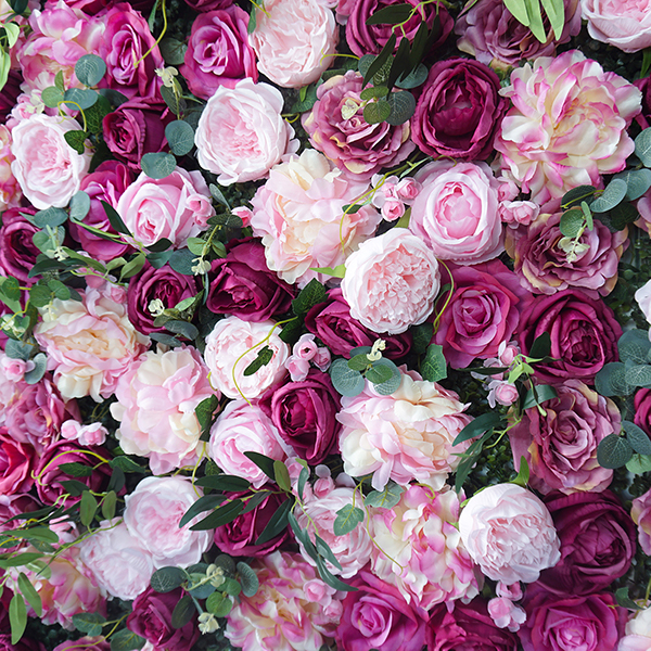 close up of the artificial indoor Peony Mix hedge tile