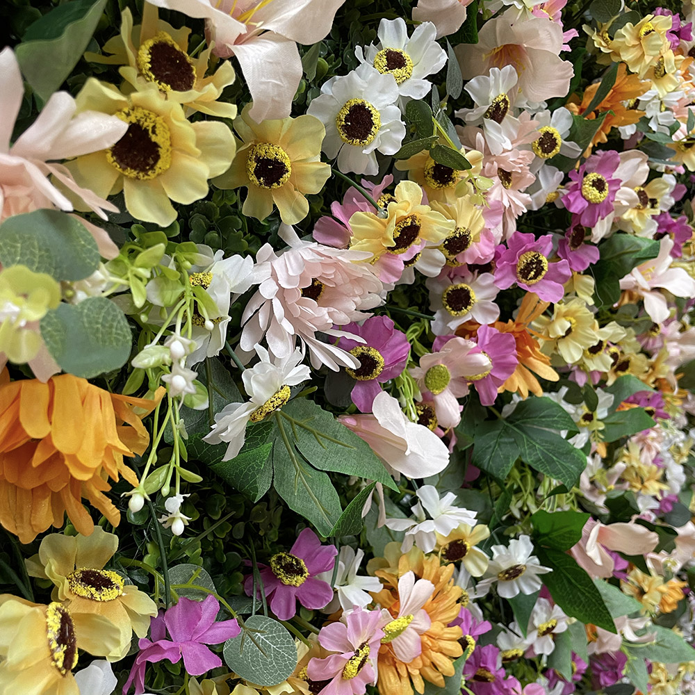 artificial flower wall close up of the ditsy daisy wall