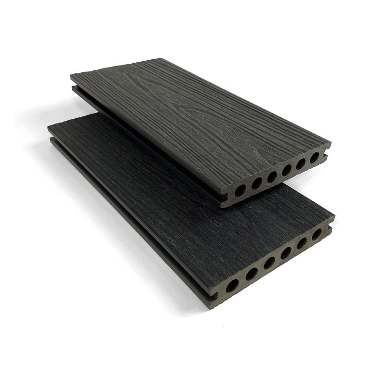 Charcoal and Graphite capped composite decking boards